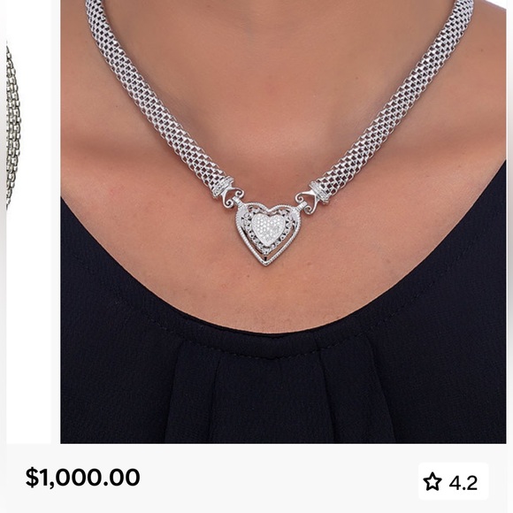 Diamonds Necklace in sterling silver - Picture 6 of 13